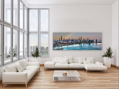 Chicago Bay at Night | City Skyline Canvas Wall Art