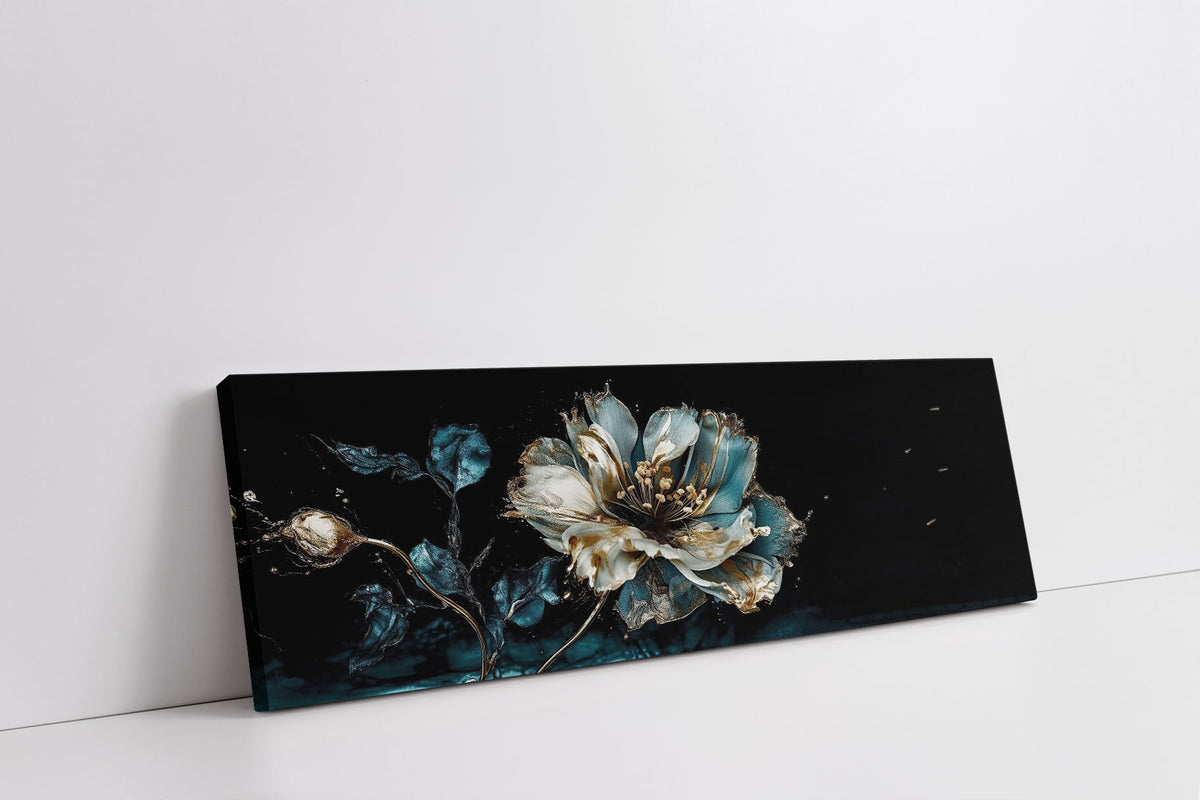 Iris aux tons de bleu Toile d'art 72" x 24"