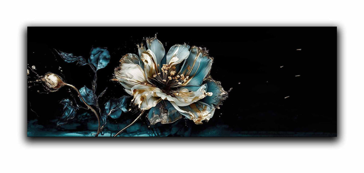 Iris aux tons de bleu Toile d'art 72" x 24"