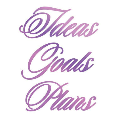 Couture Creations Hotfoil Stamp - Sentiments Idées, Buts, Projets