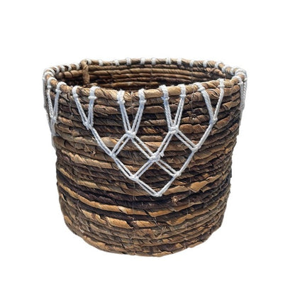 Banana Leaf & Macrame Apex Planter Basket