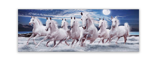 Les 7 chevaux porte-bonheur - Toile imprimée animale - Art mural
