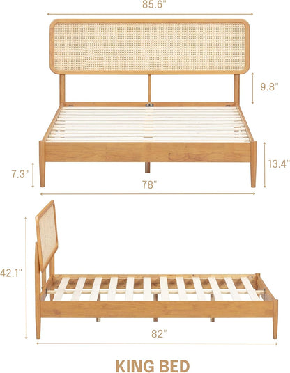 Lupin Natural Rattan Bed Frame