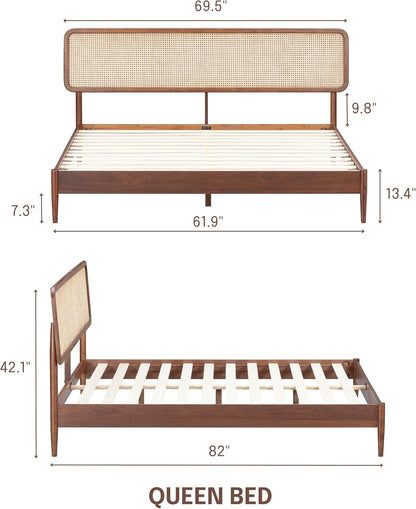 Lupin Natural Rattan Bed Frame