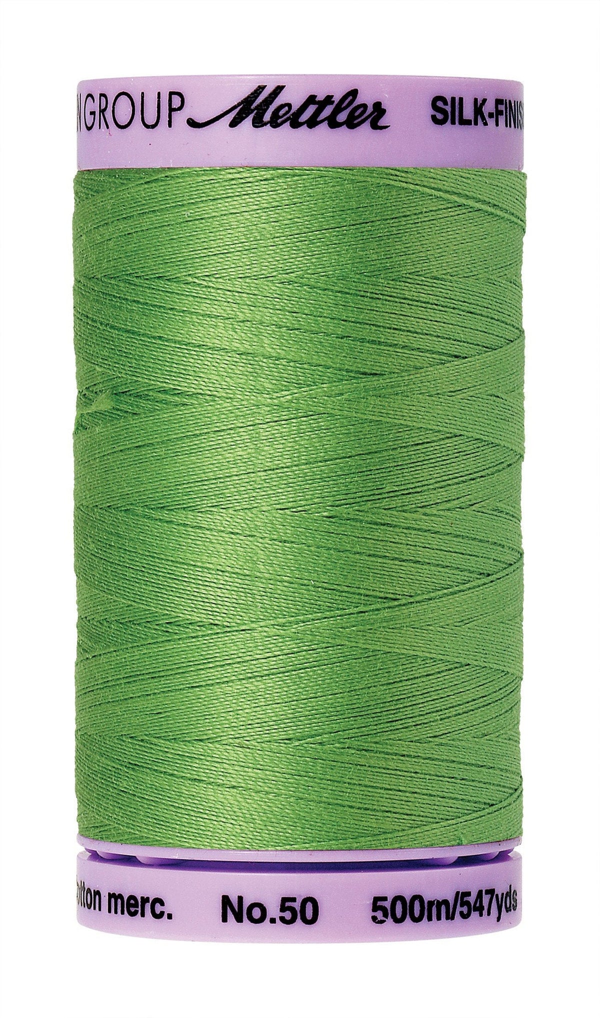 Fil de coton solide Mettler Silk-Finish 50wt 547 yd/500 m Vert menthe vif