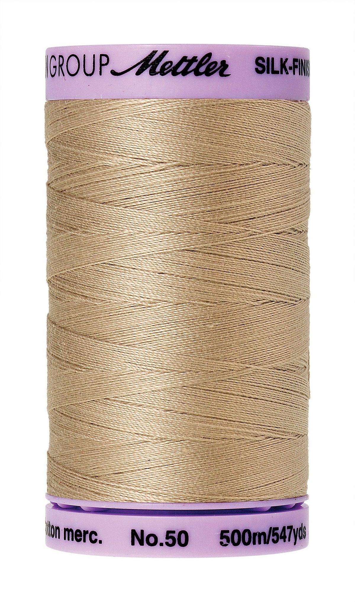 Mettler  Silk-Finish 50wt Solid Cotton Thread 547yd/500M Straw