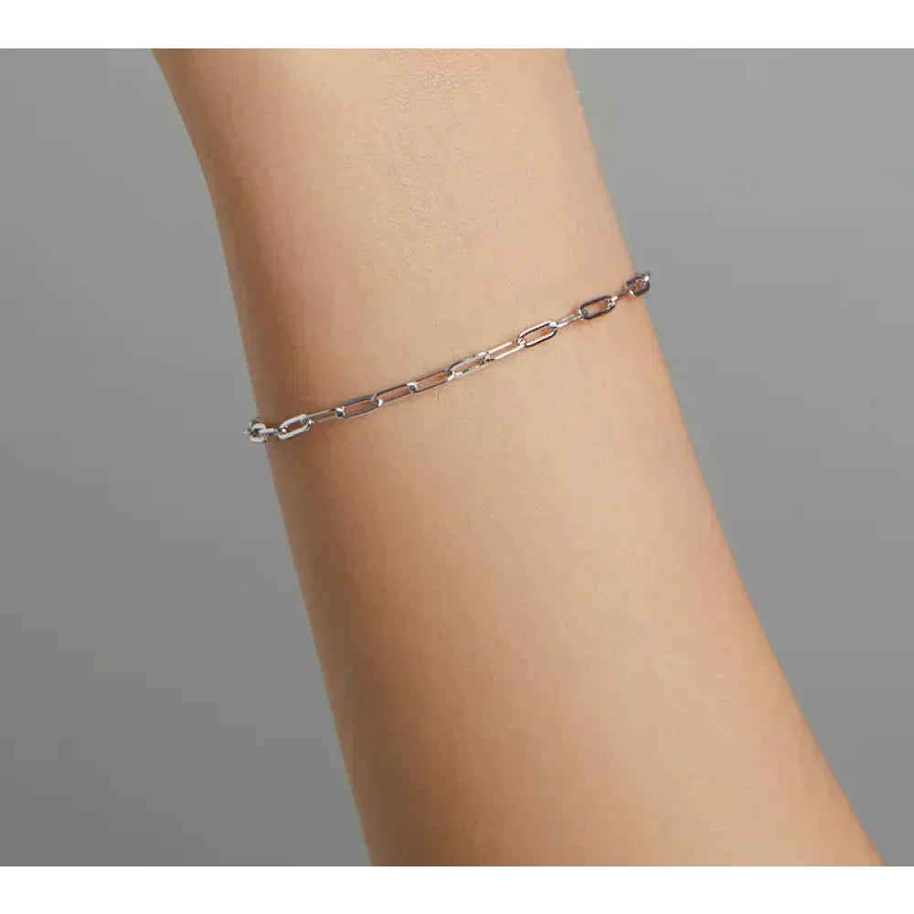 925 Sterling Silver Gold Cable Chain Bracelet