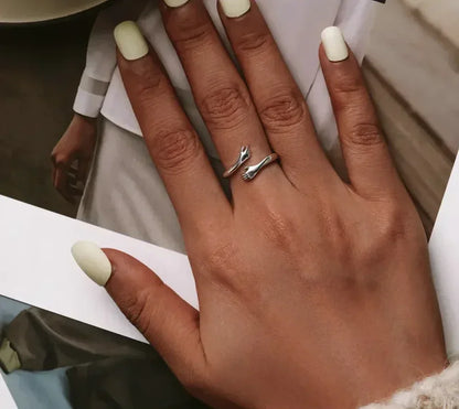 Sterling Silver Hug Ring (Adjustable)