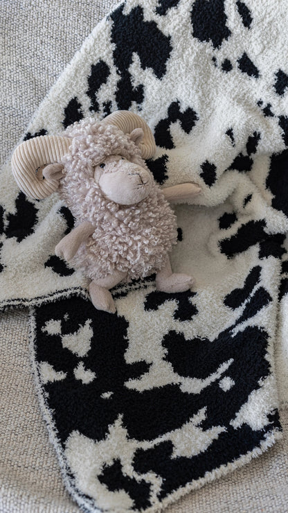 Tap Shoe &  Baby's Breath Cow Print Toddler Blanket