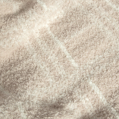Blushing Beige & White Plaid Print Extended Throw