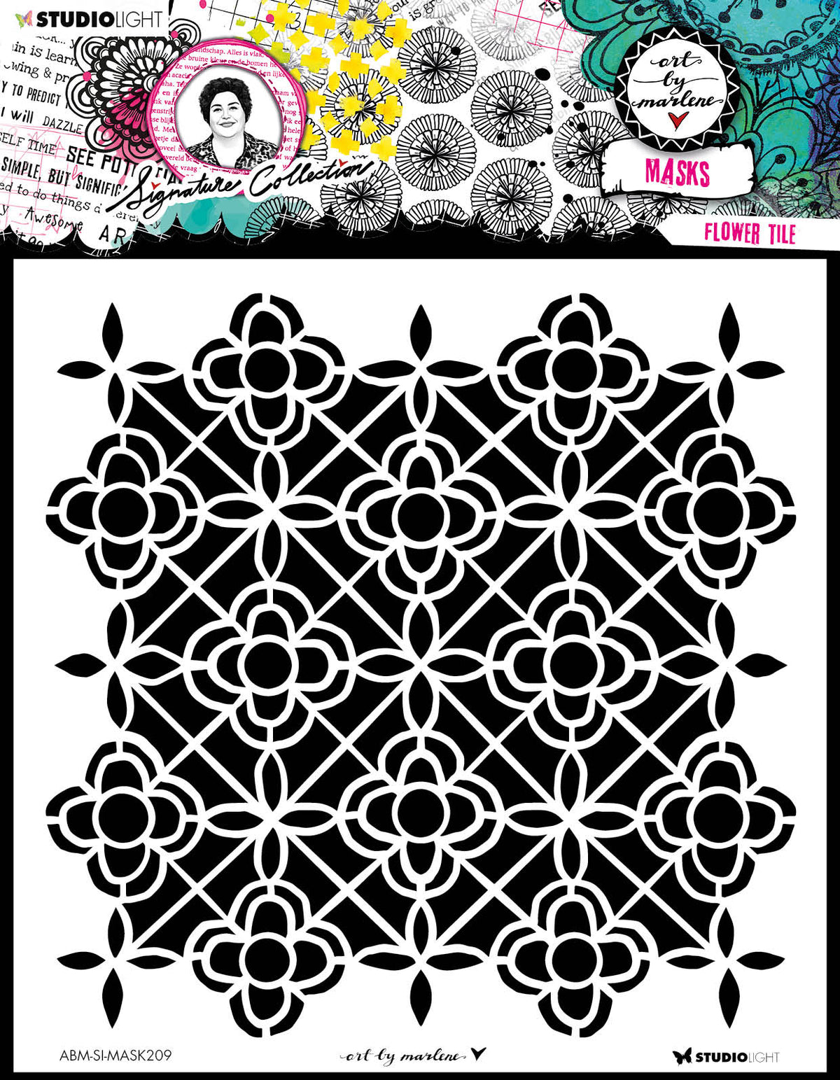 ABM Masque Carreau Floral Collection Signature 203,2x203,2x1mm 1 pièce n°209