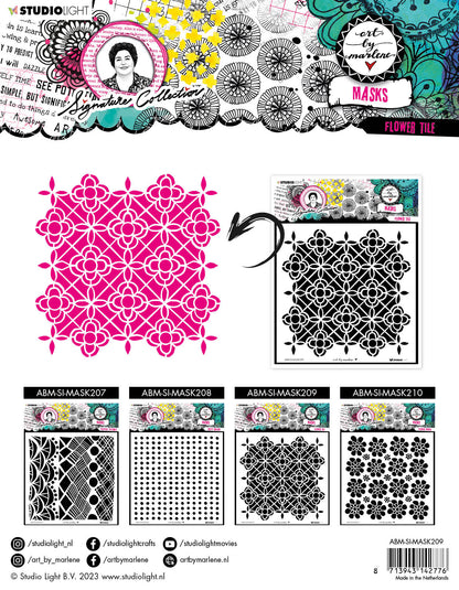 ABM Masque Carreau Floral Collection Signature 203,2x203,2x1mm 1 pièce n°209