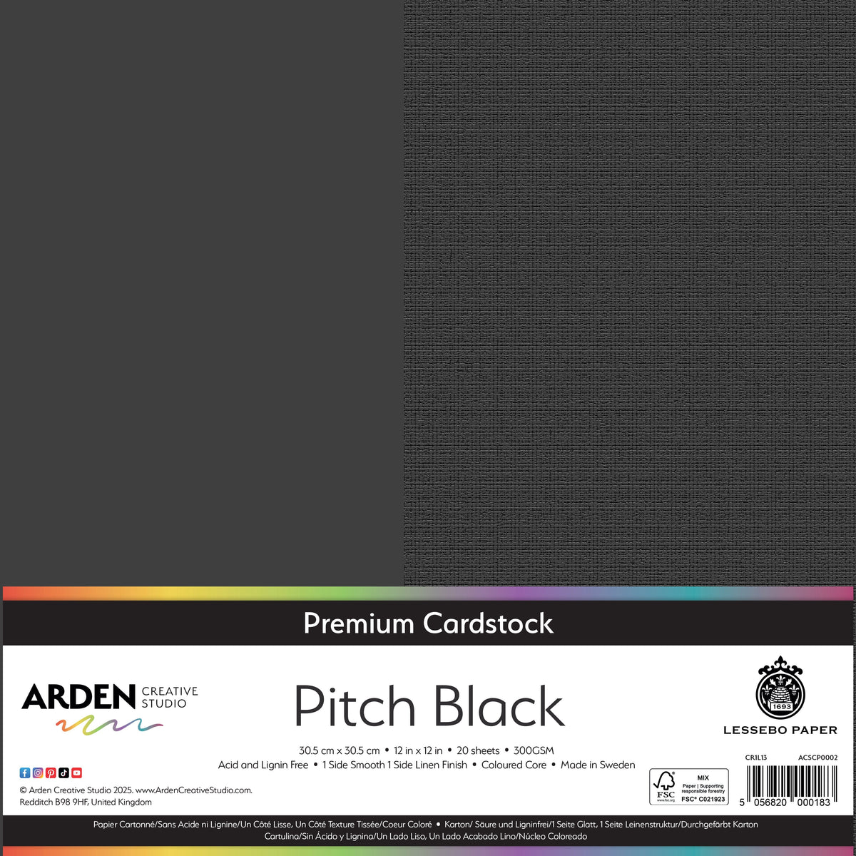 Arden Creative Studio Premium Cardstock 12in x 12in 300gsm 20 Pack