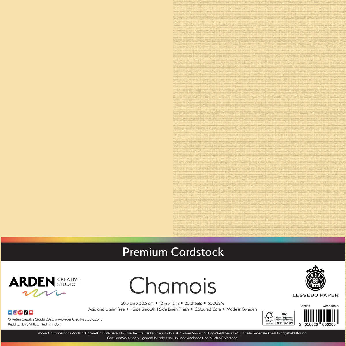 Arden Creative Studio Premium Cardstock 12in x 12in 300gsm 20 Pack