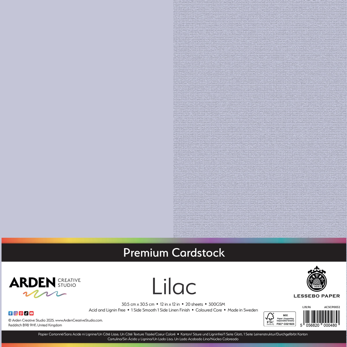Arden Creative Studio Premium Cardstock 12in x 12in 300gsm 20 Pack