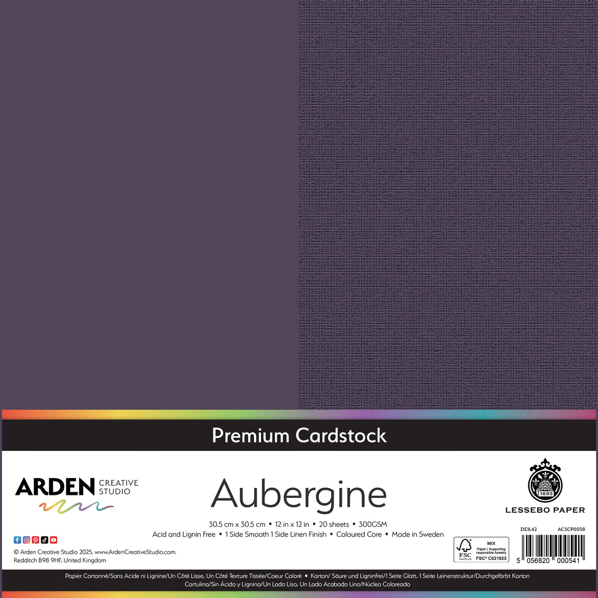 Arden Creative Studio Premium Cardstock 12in x 12in 300gsm 20 Pack