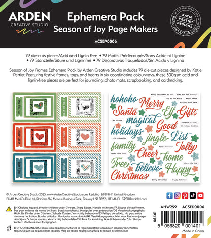 Arden Creative Studio Season of Joy Page Makers Ephemera Pack