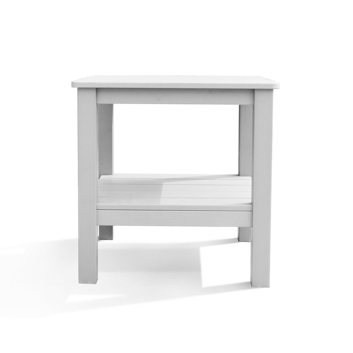 Polymer Outdoor End Table with Shelf