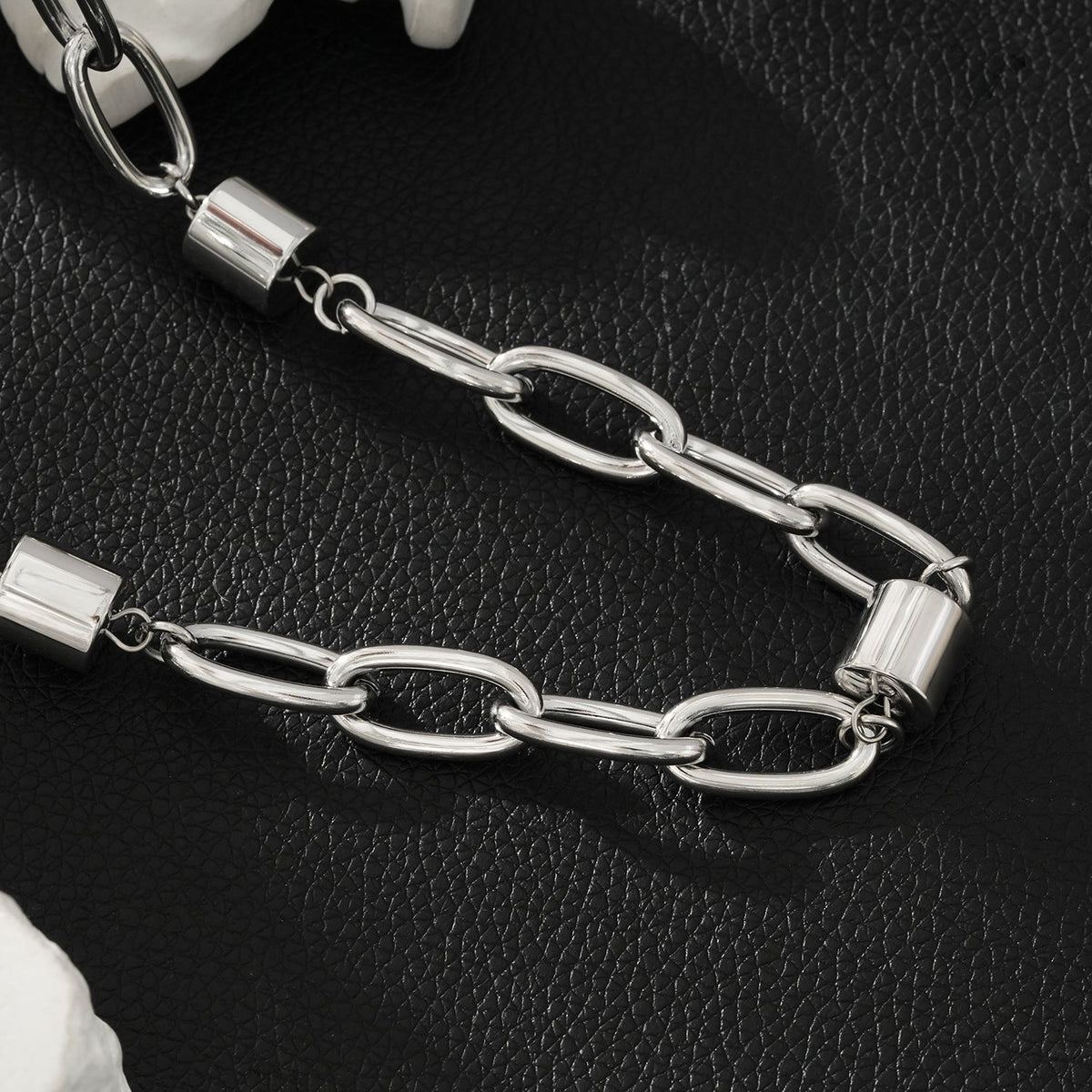 AKELLO SILVER (Or Blanc) : Chaîne de force argentée