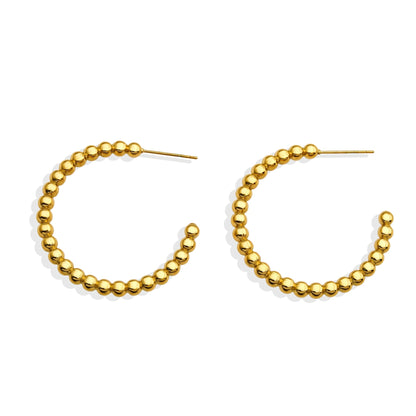 Boucles d'oreilles créoles perlées AMAIA