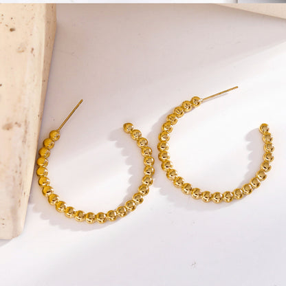 Boucles d'oreilles créoles perlées AMAIA