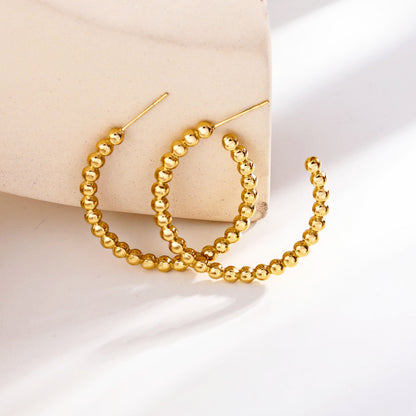 Boucles d'oreilles créoles perlées AMAIA