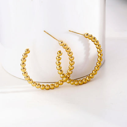 Boucles d'oreilles créoles perlées AMAIA