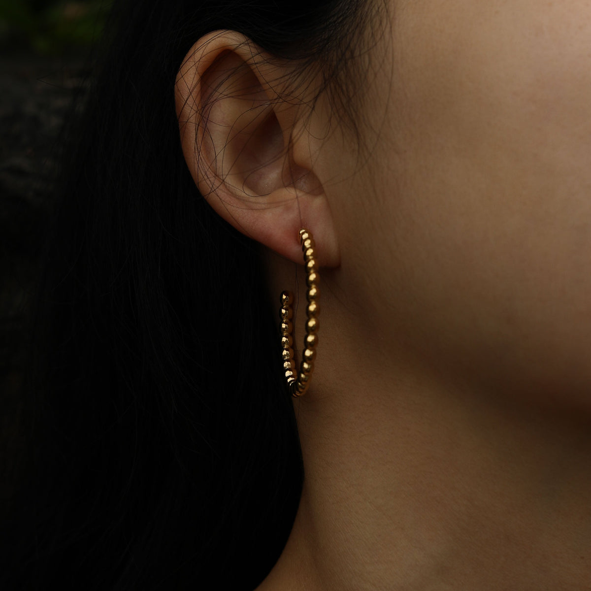 Boucles d'oreilles créoles perlées AMAIA