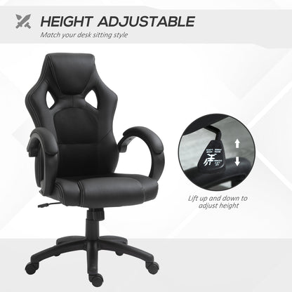Chaise de bureau de jeu Erling avec fonctions de pivotement et d'inclinaison - Noir