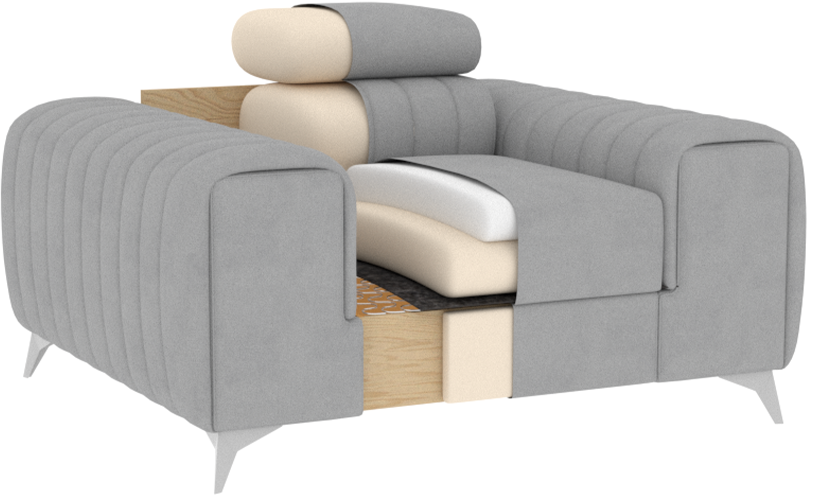 Laurence Modern Accent Chair - Light Grey