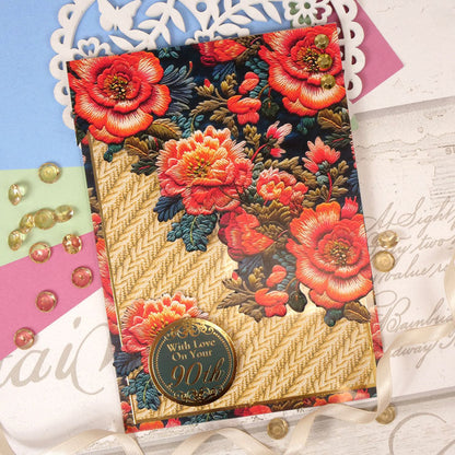 Adorables paquets de cartes de créateur Scorable - Fleurs brodées
