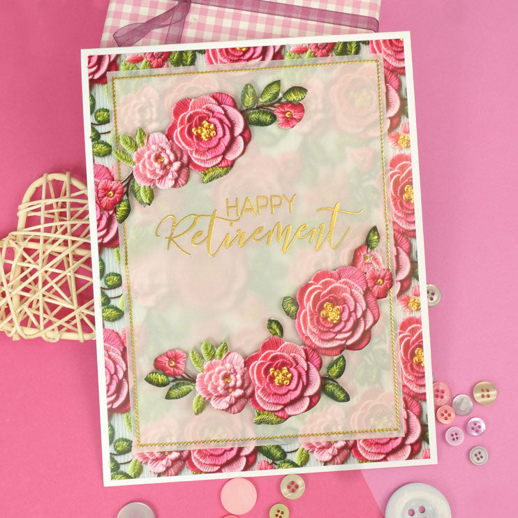 Adorables paquets de cartes de créateur Scorable - Fleurs brodées