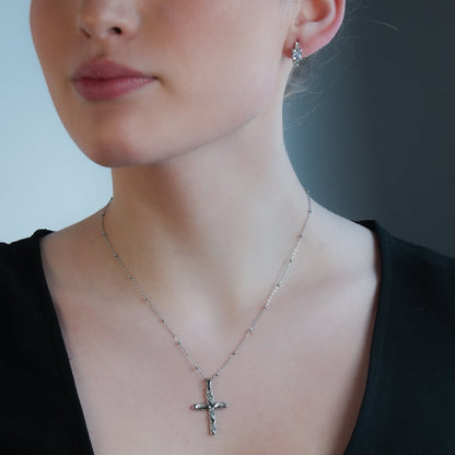 ASTORIA Or Blanc (Ton Argent) : Mini Créoles Or Incrustées de Pierres en Zirconium