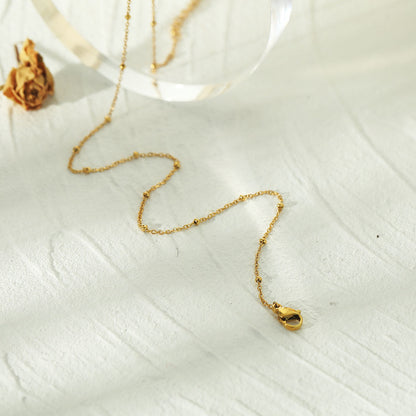 AVERY 16" Gold: Essential Daily Wear Beaded Gold Chain Necklace
