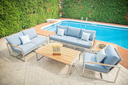 Acacia Stainless Steel Loveseat with Sunbrella® Cushions