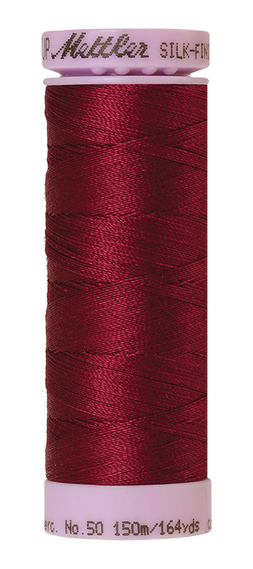 Fil de coton uni Mettler Silk-finish 50wt, 164 yd/150 m, Grenade