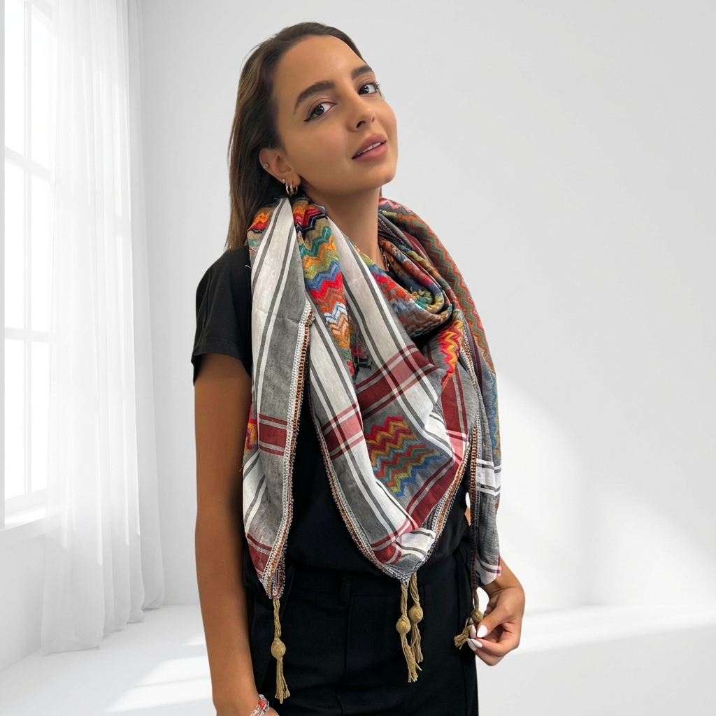 Mawasem Kufiya (Keffiyeh) | Ash Grey