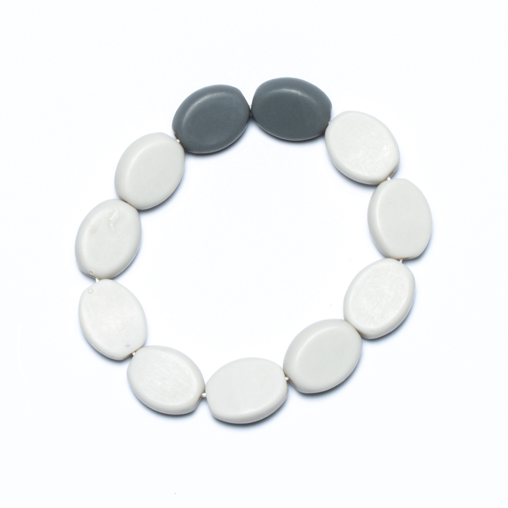 Bracelet élastique bicolore en résine