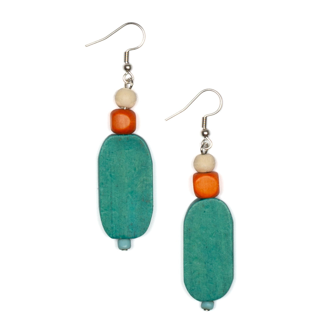 Wooden Lozenge Earring