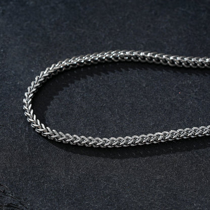BILLIE LG Silver (White Gold): Cuban Link Chain Anklet