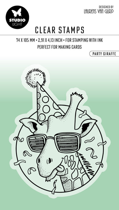BL Tampon transparent Fête Girafe Essentiels 90x67x3mm 1 pc n°407