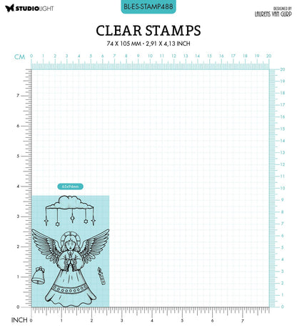BL Tampon transparent Cher Ange Par Laurens 89x64x3mm 4 pièces n°488