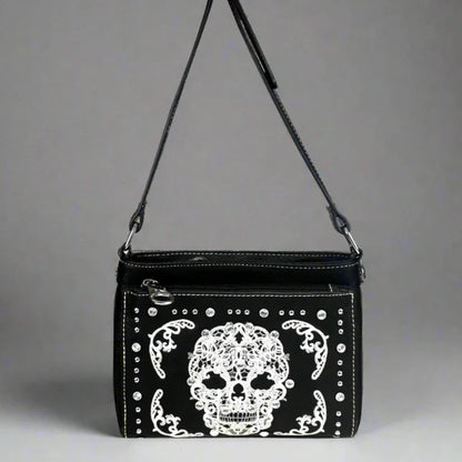 BOL Cross Body Sugar Skull Faux Leather Handbag