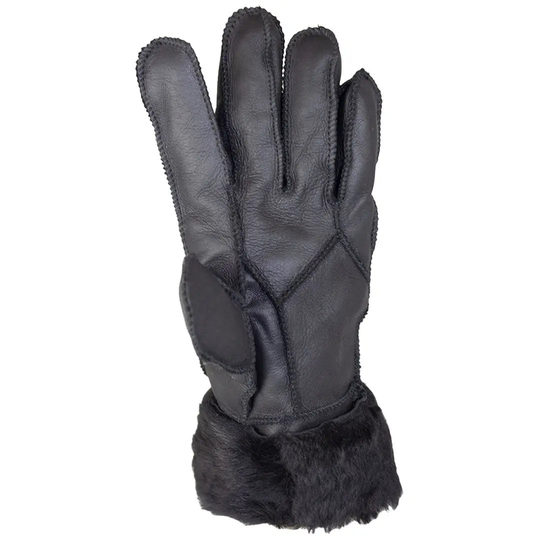 Gants femme en peau de mouton mérinos, cousus main, noirs, BOL