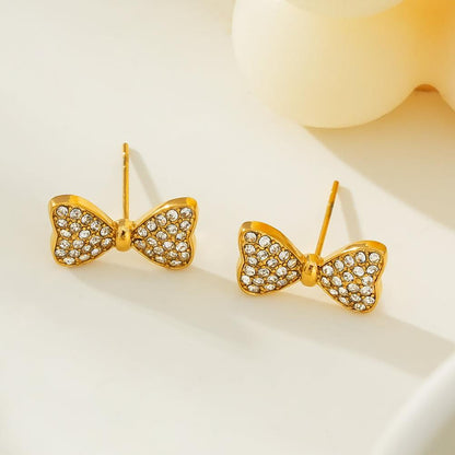 BOWEN : boucles d'oreilles clous en forme d'arc avec oxyde de zirconium (CZ) serti.