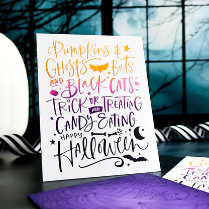Pumpkins & Ghosts Background Press Plates from the Betterpress Halloween Collection