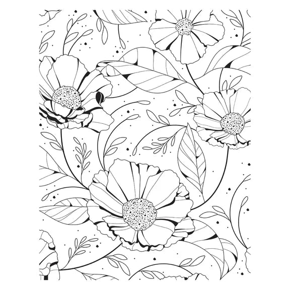 Lot Pochoir et Impression Mieux Presser Cosmos de la Collection Pressed Posies