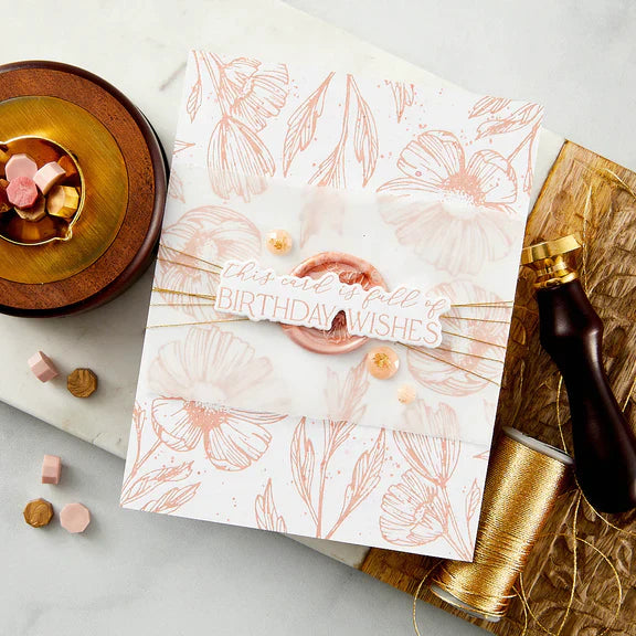 Plaque de presse et matrices Tiges de fleurs de la collection Pressed Posies
