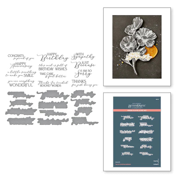 Vous êtes l'ensemble de plaques et de matrices Everything Sentiments de la collection Pressed Posies