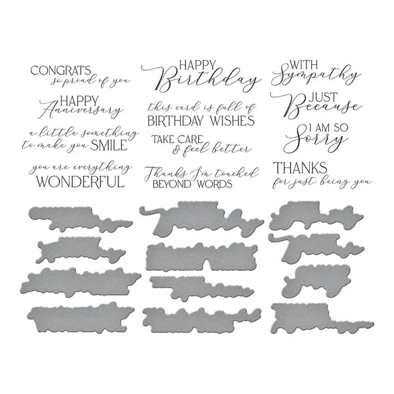 Vous êtes l'ensemble de plaques et de matrices Everything Sentiments de la collection Pressed Posies
